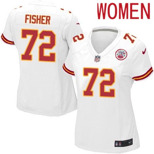 Women Kansas City Chiefs #72 Eric Fisher Nike White Player Game NFL Jersey